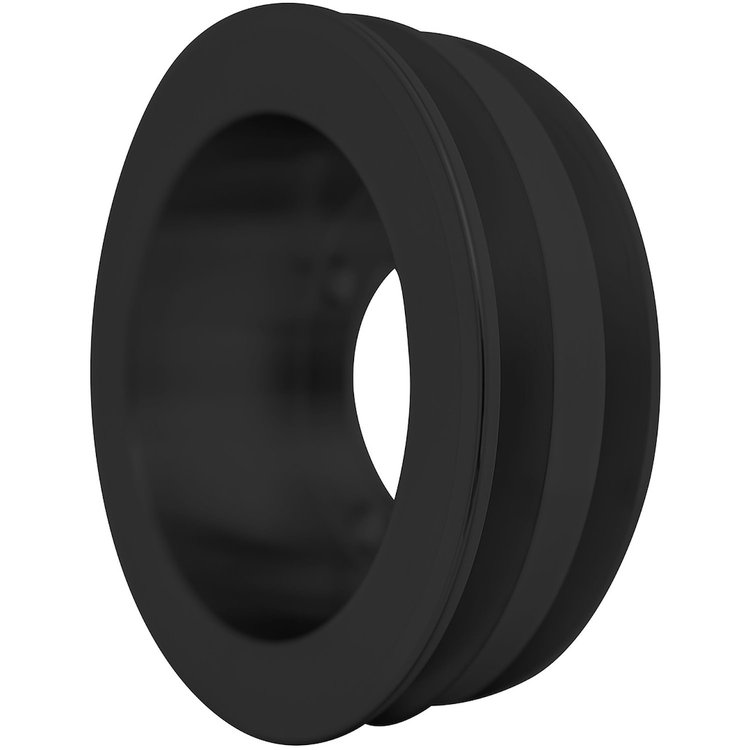 1631-08 Small Block Ford V-Belt Crankshaft Pulley - 2V -4 Bolt - Late - Black