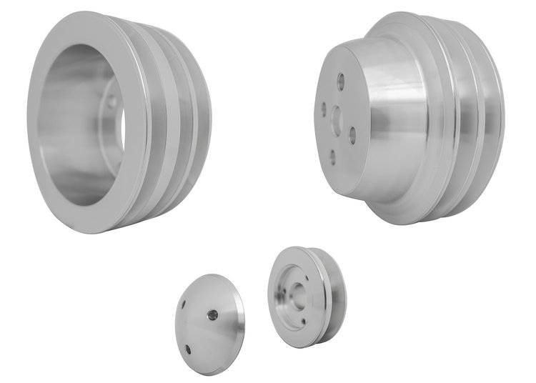 1697 Small Block Ford V-Belt Pulley Kit - 3V - 4 Bolt - Early