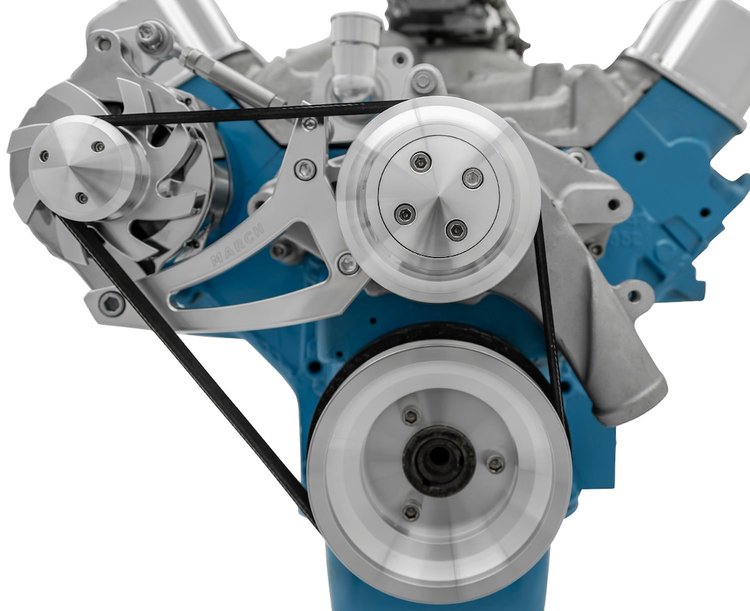 Ford FE Serpentine Drive Kit Alternator & Water Pump Pulleys & Brackets ONLY