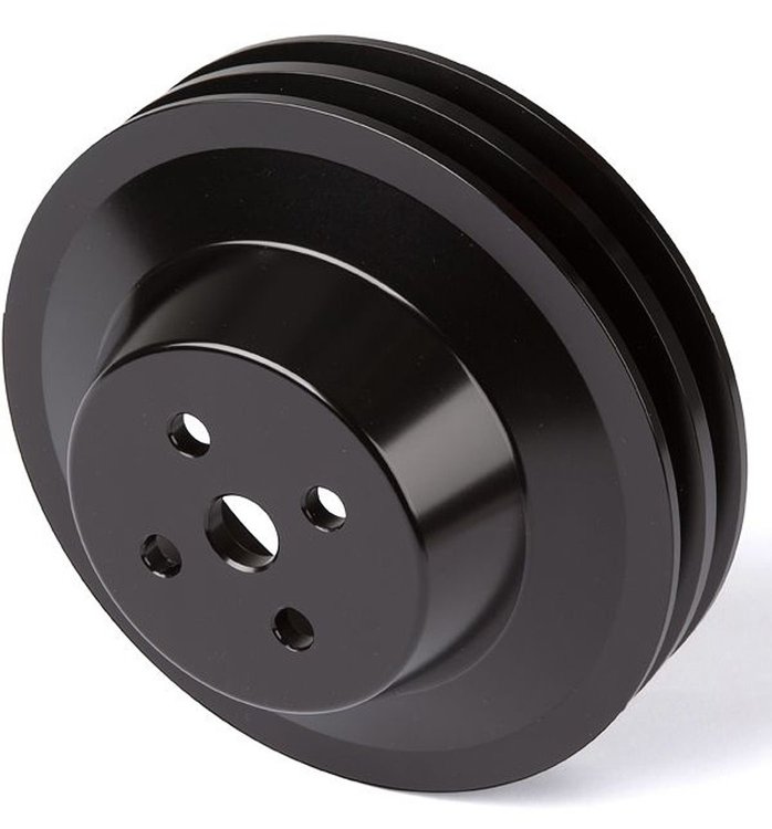 1932-08 Ford FE V-Belt Water Pump Pulley - 2V - Black