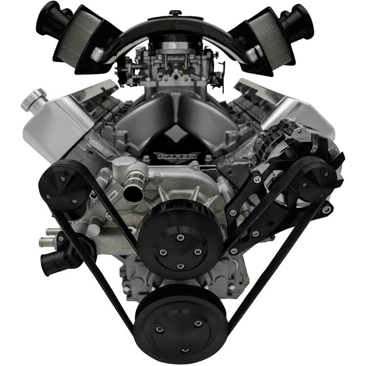 20020-08 Chevy LS Pro Track Serpentine System - ALT Only - Black