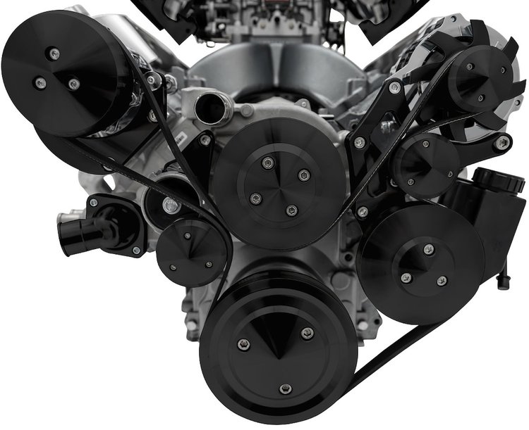 20035-08 Chevy LS All Inclusive Black Pro Track Serpentine System (AC/PS/ALT)