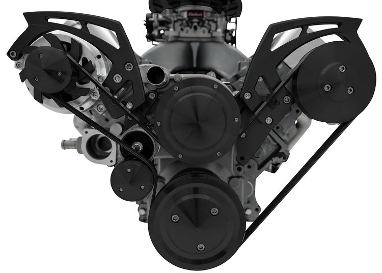 20050-08 Chevy LS Style Track - PS & ALT - Black