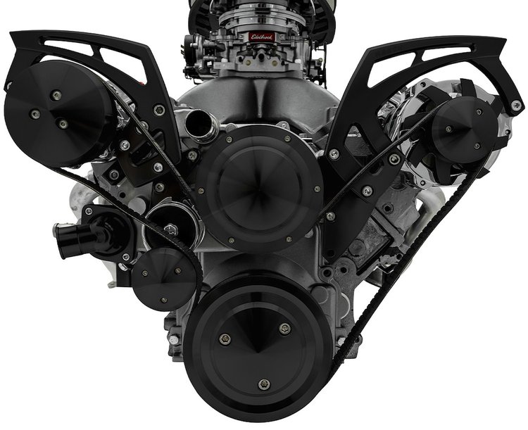 20060-08 Chevy LS Black Style Track Serpentine Kit (AC/PS/ALT)