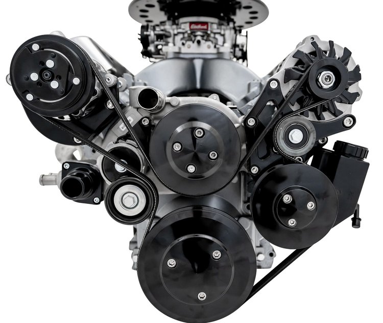 20095-08 Chevy LS Black Style Track Serpentine Kit (AC/PS/ALT)