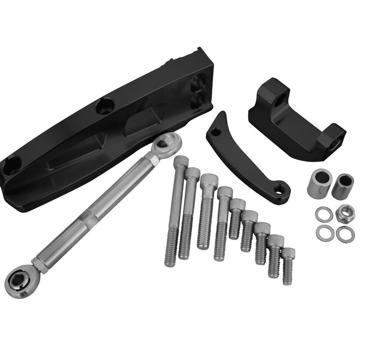20132-08 Small Block Chevy Ultra Outward Alternator Bracket - SWP - Passenger - Black