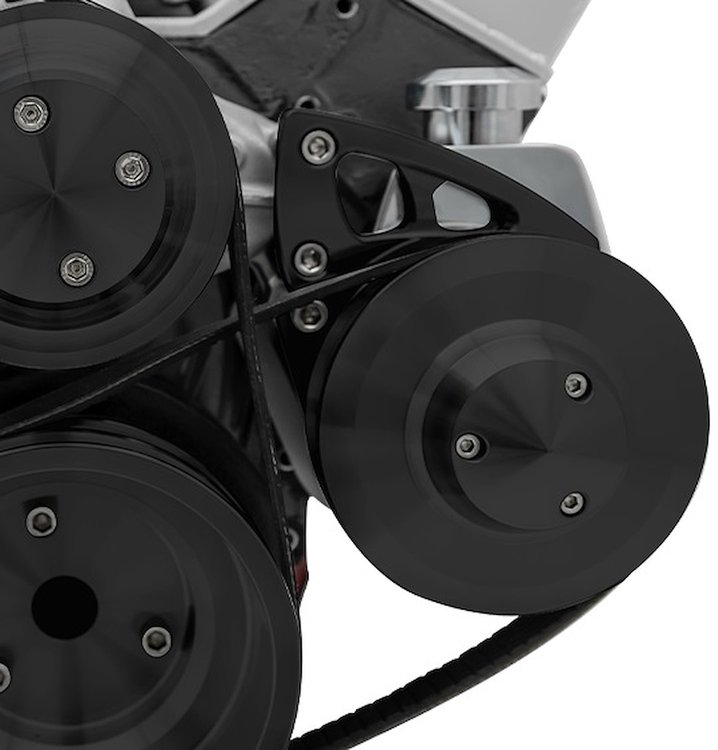 20150-08 Big Block Chevy Ultra Power Steering Bracket - LWP - Black