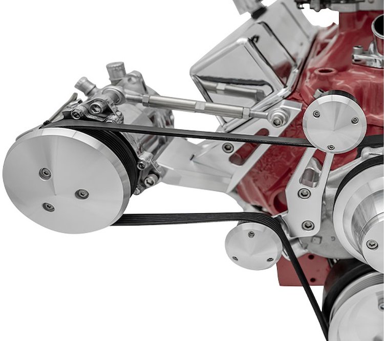 20155 Small Block Chevy AC Bracket - Outward - SWP - Passenger