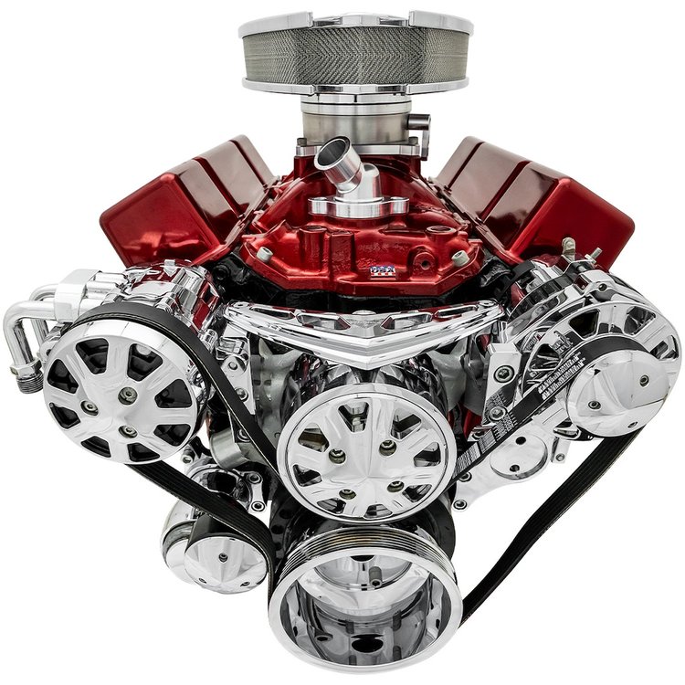 20250-06 Small Block Chevy Ultra Serpentine System - All Inclusive - AC & ALT - Chrome