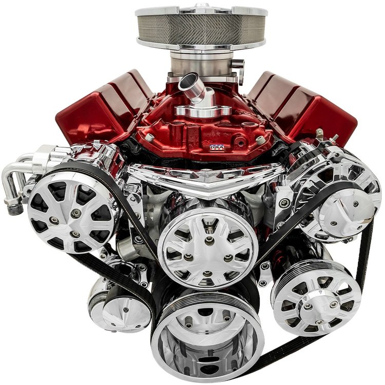 20260-06 Small Block Chevy Chrome Ultra Track Serpentine Kit (AC/PS/ALT)