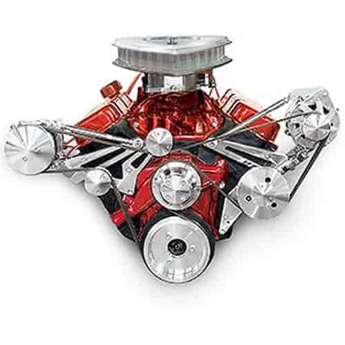 Outward Mount High Water Flow Serpentine Drive Kit (A)=4-3/16" Includes Brackets and Pulleys to Install: