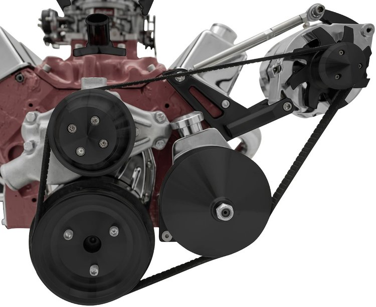 Outward Mount Performance Serpentine Drive Kit Includes Brackets and Pulleys to Install: Standard Rotation Short Water Pump