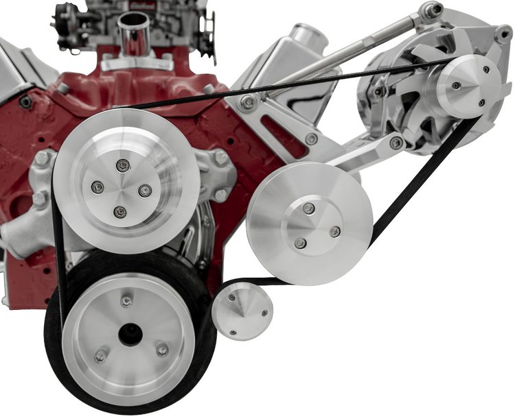 Outward Mount Performance Ratio Serpentine Drive Kit Includes Brackets and Pulleys