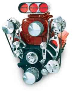 CHEVY BB SERP HI MT IRON REV ALUM PULLEY/BRKT