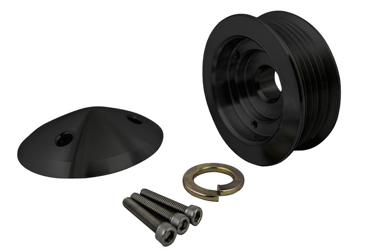 208-08 Serpentine Alternator Pulley w/ Cover - Black (2.75")