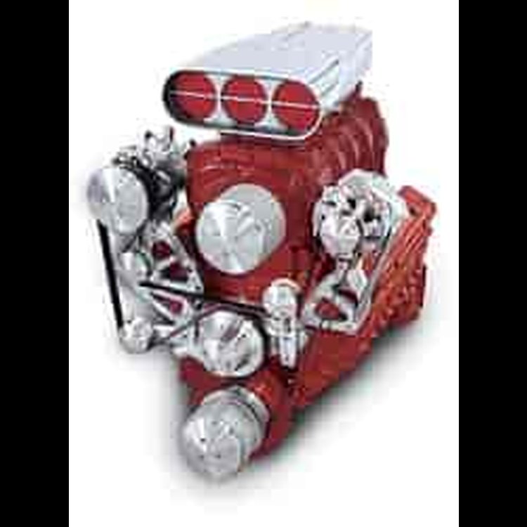 Small Block Chevy High-Mount Serpentine Kit Roots Supercharger