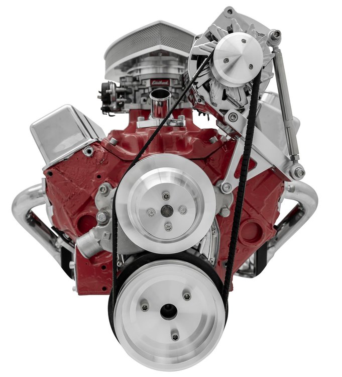 Small Block Chevy Inward Mount Serpentine Kit Short Water Pump