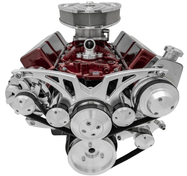 21140 Small Block Chevy Style Track Serpentine System - Corvette - PS & ALT