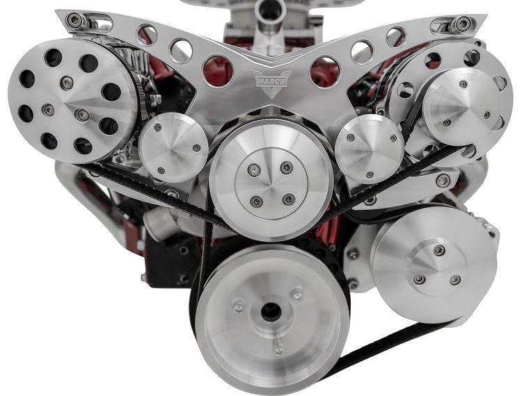 Revolver Style Serpentine Drive Kit Small Block Chevy with GM Type 2 Power Steering