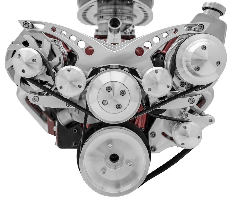 21175 Small Block Chevy Revolver Serpentine System - Corvette - PS & ALT - Saginaw-Key