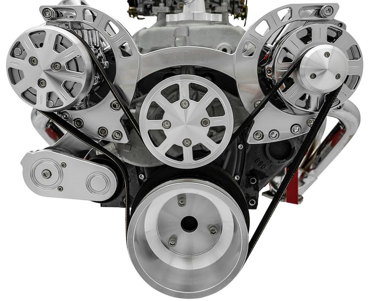 21610 Small Block Chevy Sport Track Ultra Serpentine System - AC & ALT