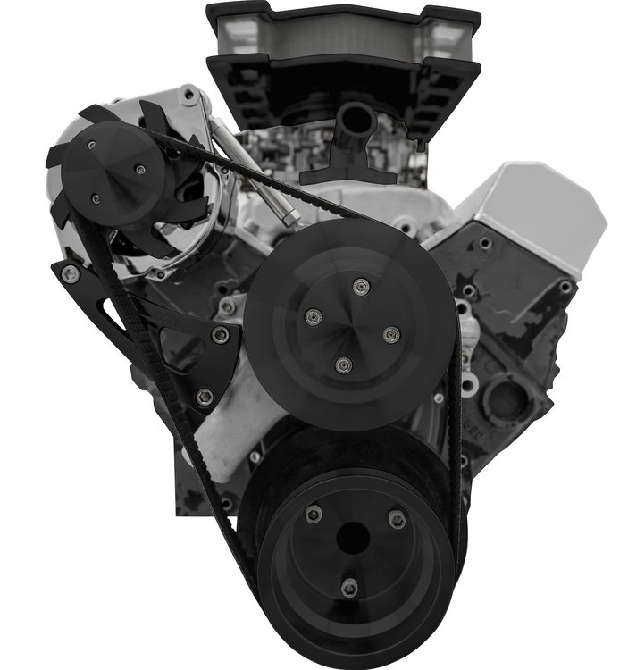 22010-08 Small Block Chevy Serpentine Conversion Deluxe - Alternator Only - Black