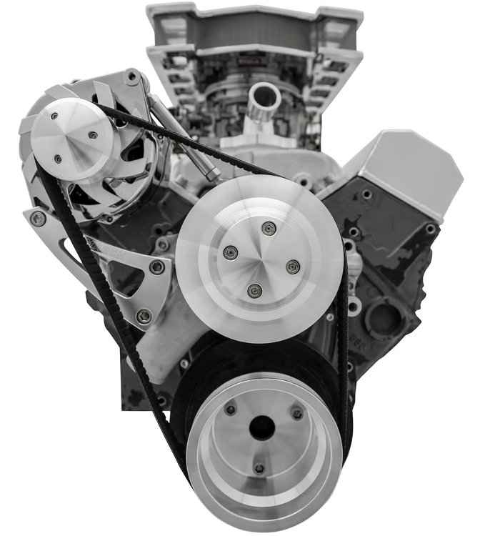 Standard Mount Serpentine Conversion Kit SB-Chevy - Long Water Pump