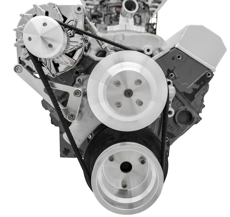 Standard Mount Serpentine Conversion Kit SB-Chevy - Long Water Pump