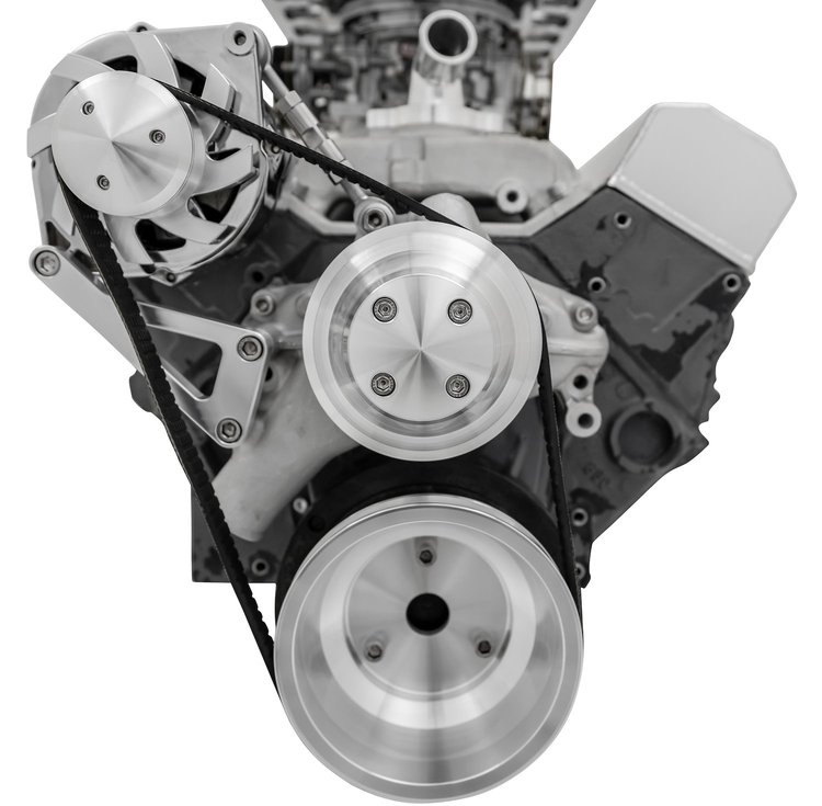 Standard Mount Serpentine Conversion Kit SB-Chevy - Long Water Pump
