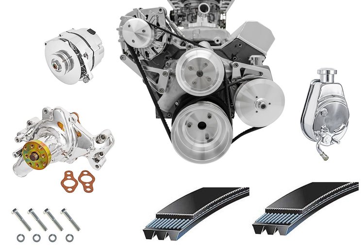 22051 Standard Mount Serpentine Conversion Kit for Small Block Chevy [Long Water Pump]