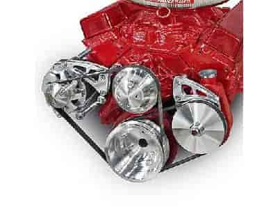 Mid Mount Serpentine Conversion Kit SB-Chevy - Long Water Pump