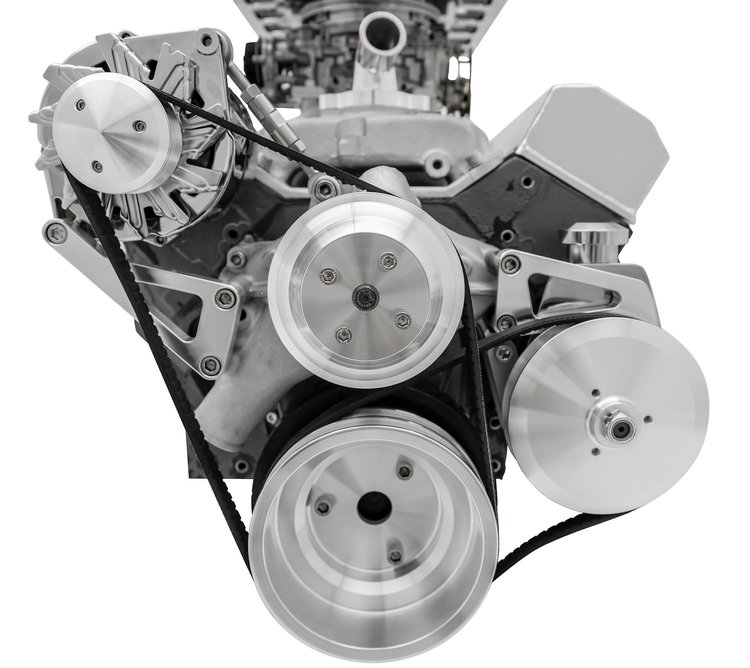 Standard Mount Serpentine Conversion Kit SB-Chevy - Long Water Pump