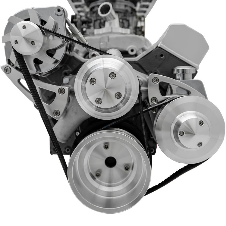 Standard Mount Serpentine Conversion Kit SB-Chevy - Long Water Pump