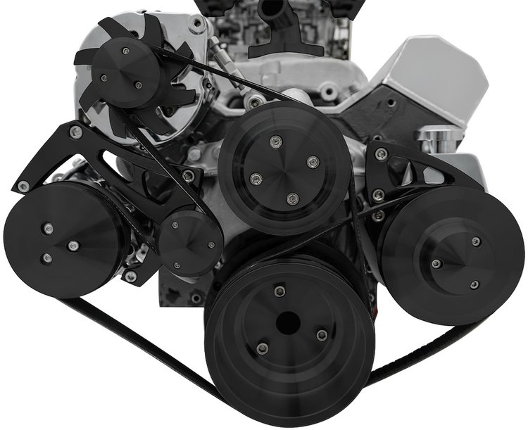 Standard & Mid Mount Serpentine Conversion Kit SB-Chevy - Long Water Pump
