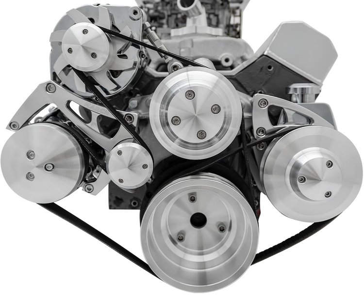 Standard & Mid Mount Serpentine Conversion Kit SB-Chevy - Long Water Pump