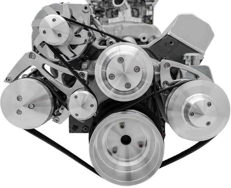 Standard & Mid Mount Serpentine Conversion Kit SB-Chevy - Long Water Pump