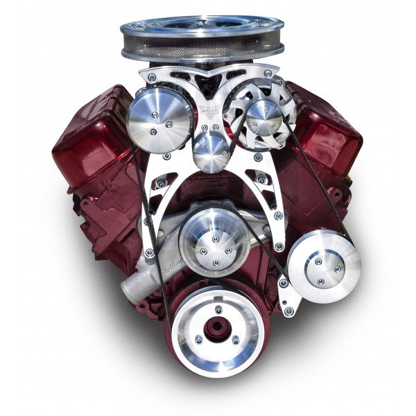 Ultra High Mount Serpentine Belt Pulley System for Big Block Chevy