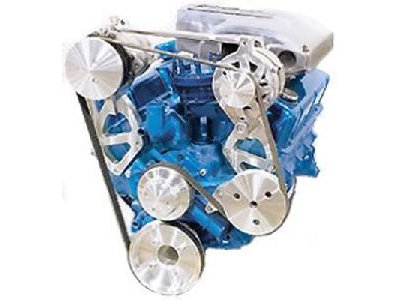 High Water Flow Serpentine Pulley Kit, Ford 302 with A/C