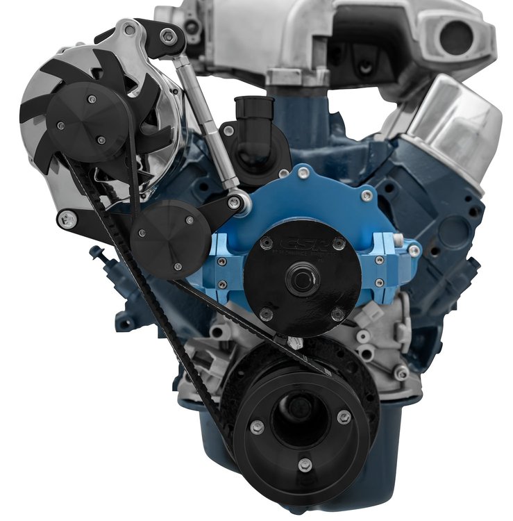 Serpentine Alternator Drive Kit Ford 351W with Electric Water Pump, Include: