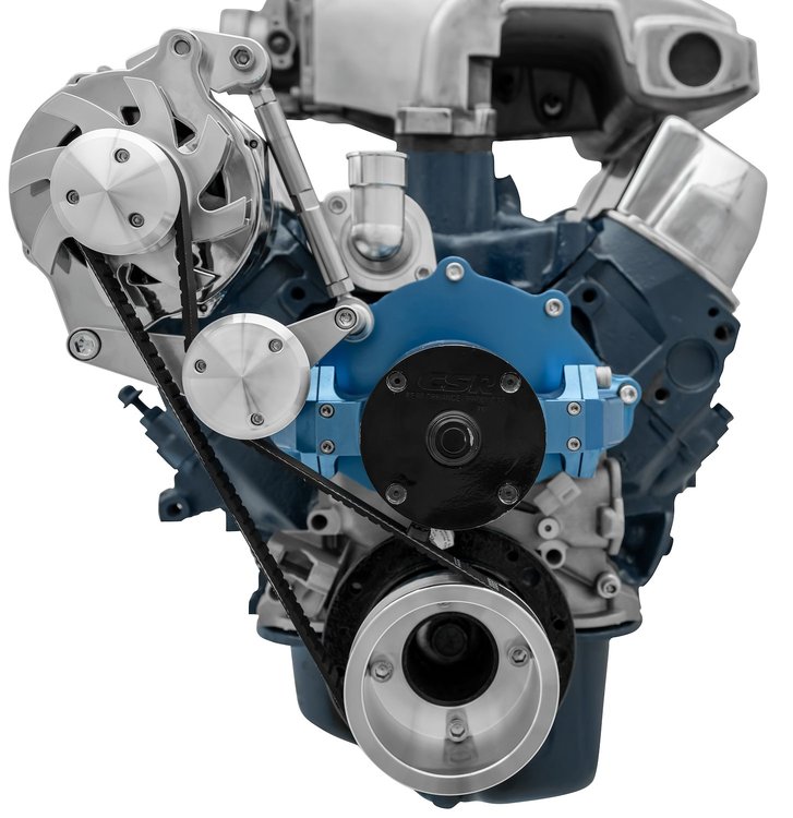 Serpentine Alternator Drive Kit Ford 351W with Electric Water Pump, Include: