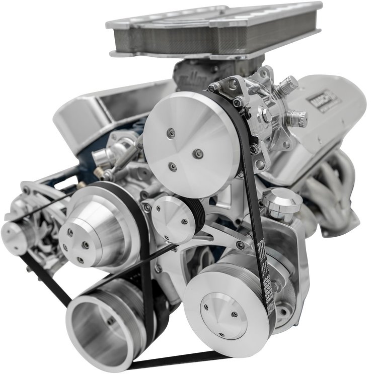 30163 Small Block Ford Serpentine Conversion Ultra - Early - 3 Bolt - PS-Saginaw