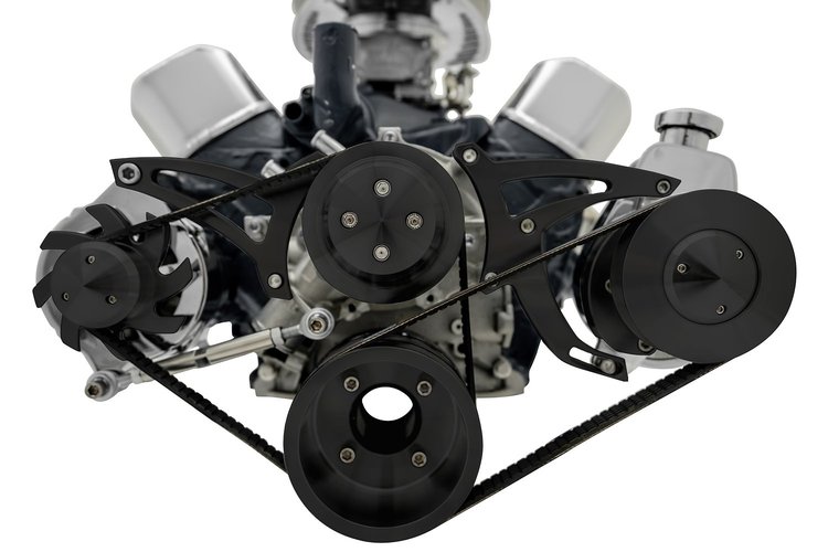 30172-08 Small Block Ford Serpentine System - 302 - Early - 4 Bolt - PS-Saginaw - Black
