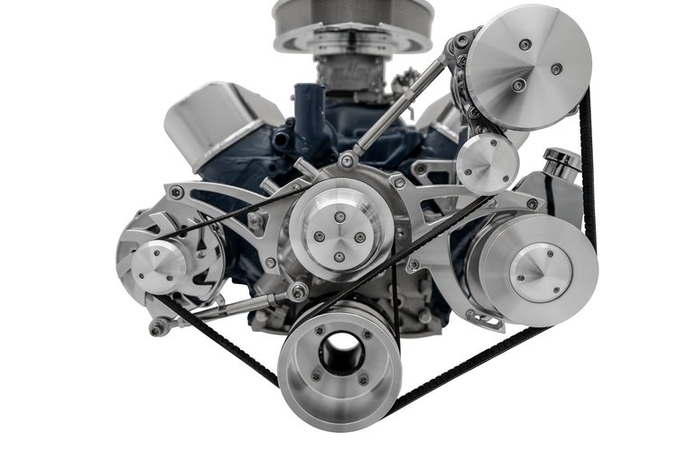 30173 Small Block Ford Serpentine System; Ultra; AC; Early; 4 Bolt; PS-Saginaw; 302