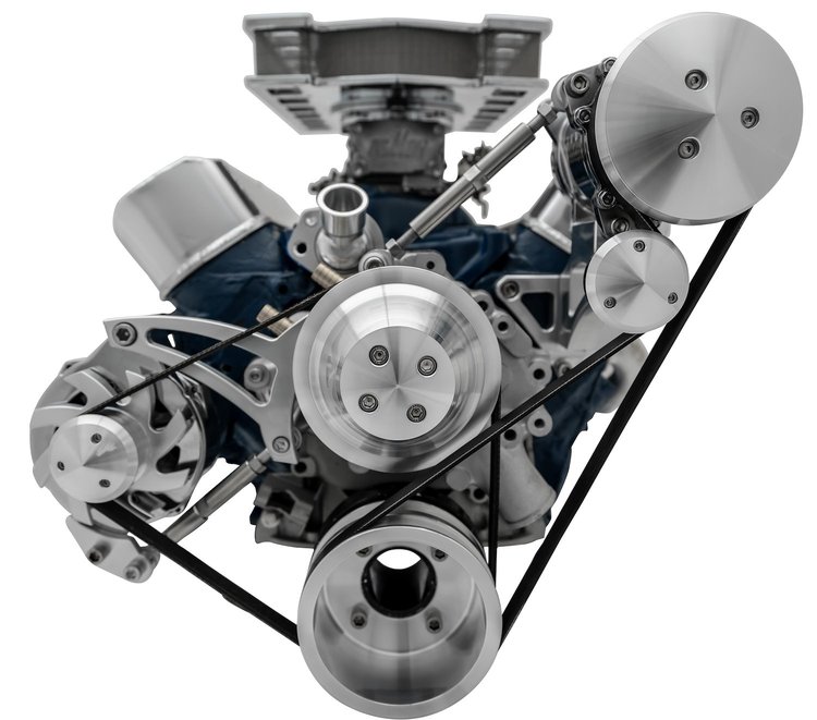 High Water Flow Ultra Serpentine Drive Kit 1969 1/2-Later Ford 302 with A/C No Power Steering