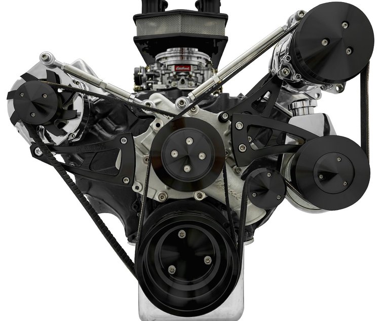 Ford 429-460 Ultra Serpentine Drive Kit With Saginaw Keyway Power Steering Pump & A/C