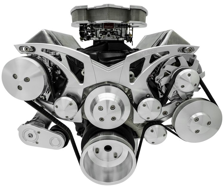 30275-06 Big Block Ford All Inclusive Chrome Style Track Serpentine System (AC/PS/ALT)