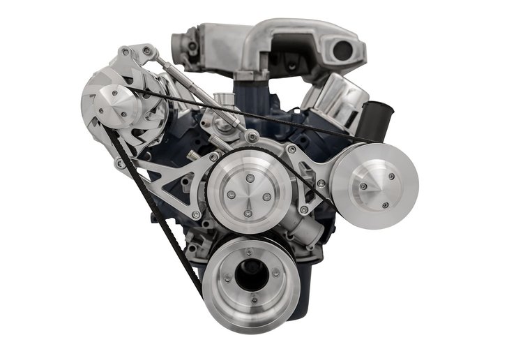 High Water Flow Serpentine Drive Kit Ford 351W with Power Steering