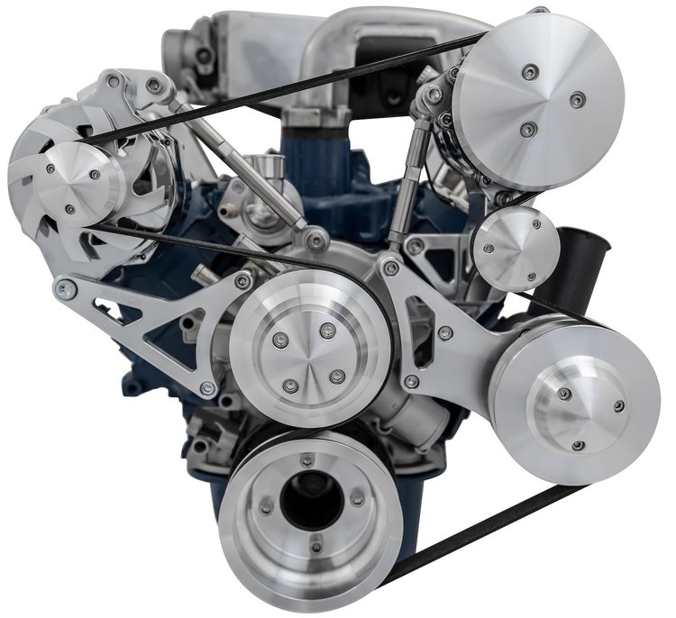 High Water Flow Serpentine Drive Kit Ford 351W with Power Steering and A/C