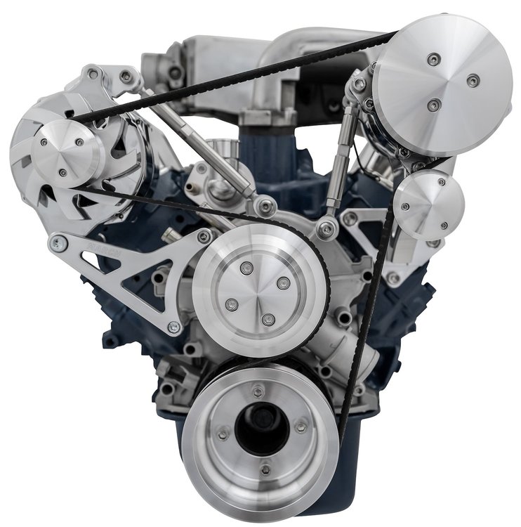 High Water Flow Serpentine Drive Kit Ford 351W with A/C No Power Steering