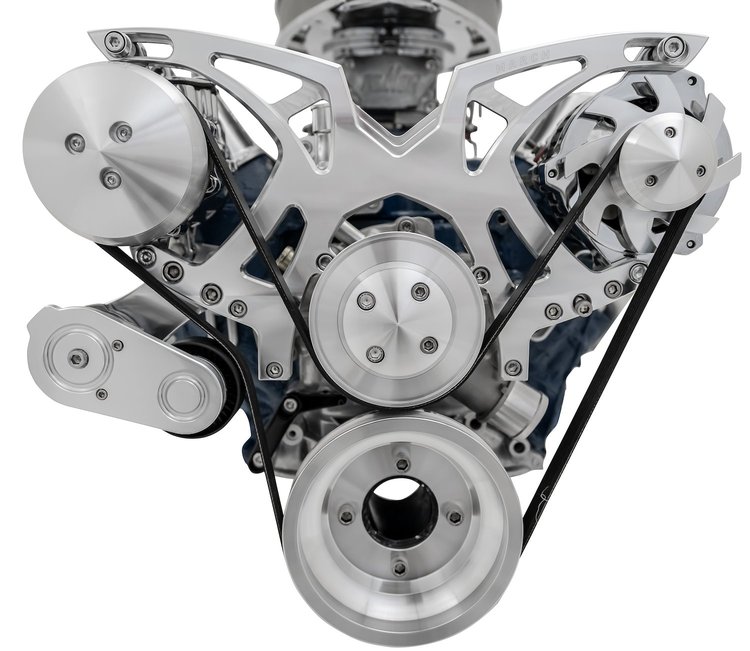 30485 Small Block Ford Style Track Serpentine System: AC & ALT